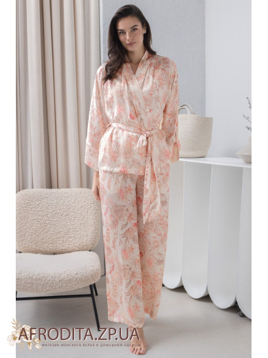 Пижама тройка из шелка со штанами Молли 1926