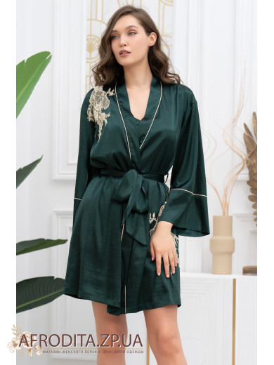 Жіночий шовковий халат Фелліні 3913