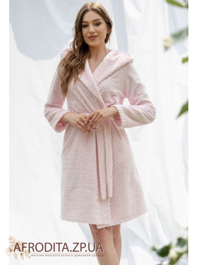 Жіночий теплий халат Shato 2337 pink