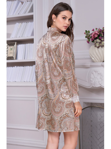 Жіночий шовковий халат на гудзиках "Клементина" 3457