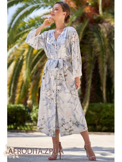 Женский длинный шелковый халат "Новелла" 3609