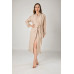 Жіночий бавовняний халат із мереживом Nusa 8670-1 Bej