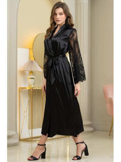 Довгий атласний халат Естер 7299