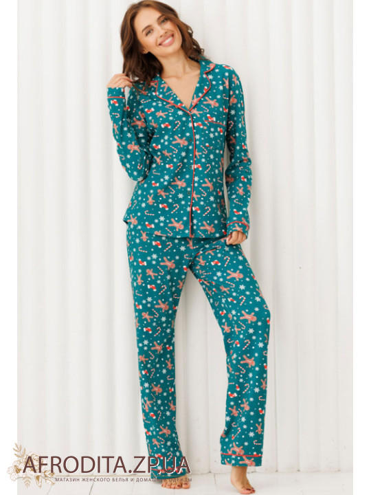 Пижама женская из хлопка со штанами 1245-16199