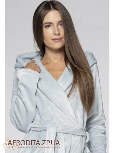 Женский теплый халат Shato 2118 grey silver
