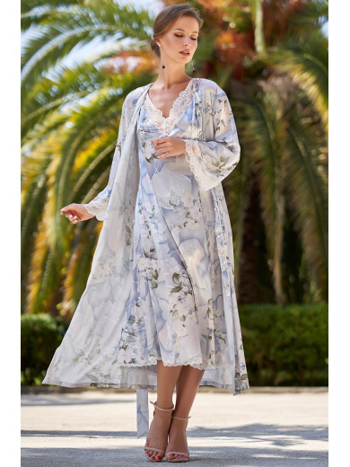 Жіночий довгий шовковій халат "Новела" 3609