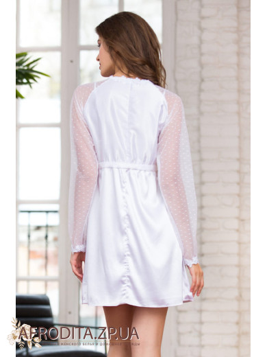 Короткий женский халат белый "Палома" 17483