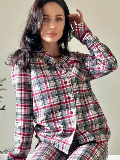 Женская пижама из фланели  с брюками Cosy 82723