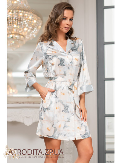 Жіночий атласний халат на гудзиках "Софі" 8847