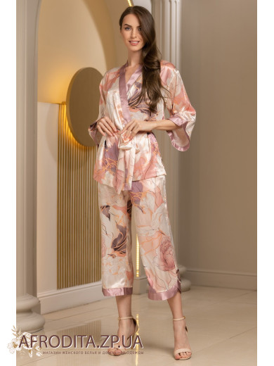 Комплект з укороченими штанами Півонії 4214