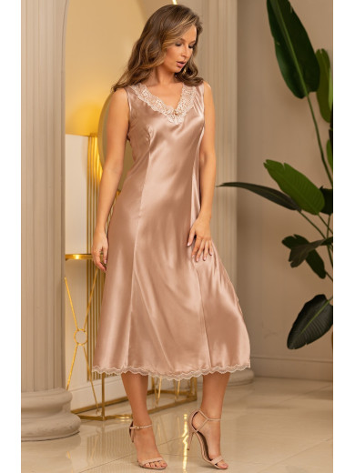 Длинная шелковая ночная сорочка Даниель 3878