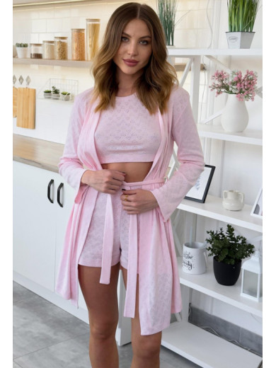 Пижама с халатом из хлопка Cosy 82950