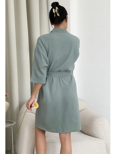 Серый муслиновый халат Cosy 82925