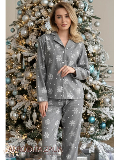 Женская пижама из фланели со штанами Cosy 826554