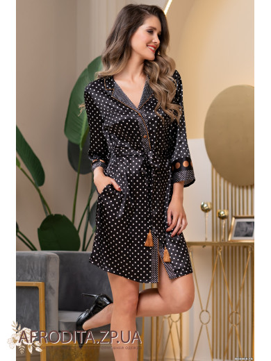 Халат атласный на пуговицах "Камилла" 8967