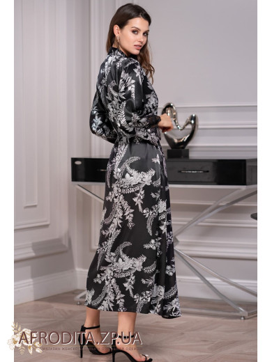 Жіночий довгий шовковий халат "Міріам" 3489