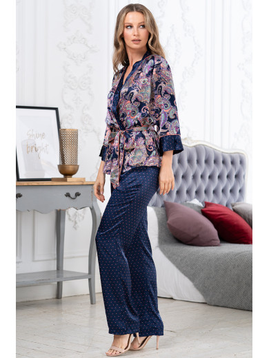  Жіноча шовкова піжама зі штанами "Еттро" 3518