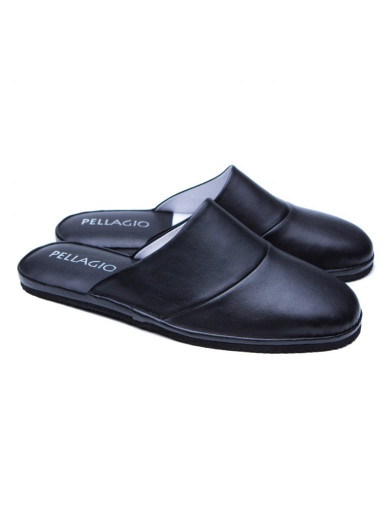 Комнатные тапочки из кожи Pellagio/Pazolini 721 черные