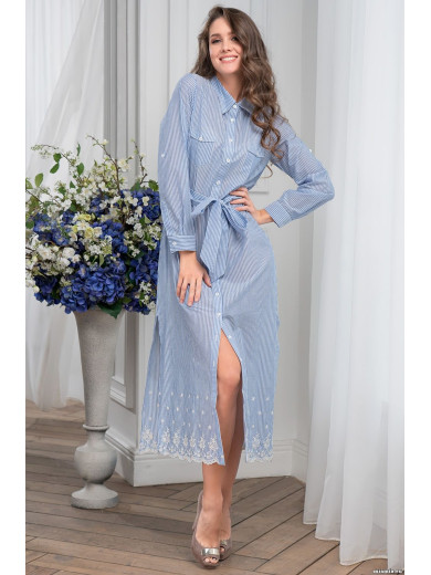 Довгий жіночий халат на гудзиках "Ніцца" 6714