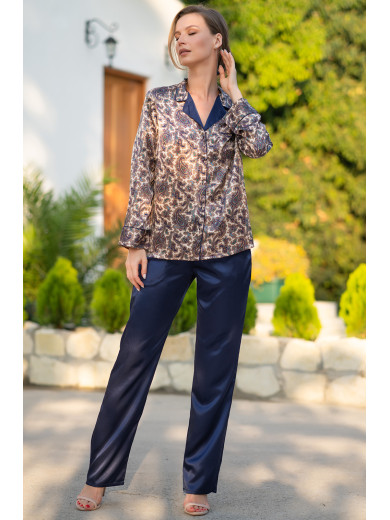  Шовкова жіноча піжама зі штанами "Персія" 3427