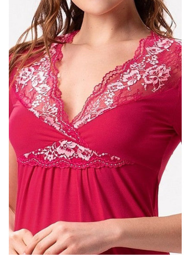 Рубашка жіноча з віскози Shato 2625 малиновий