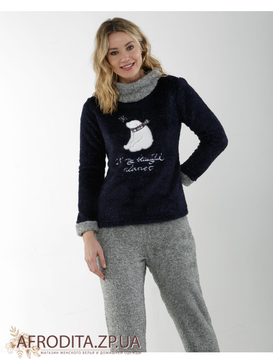 Теплая женская пижама с брюками "Massana" P701235