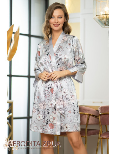 Жіночий атласний халат "Ніколь" 7143