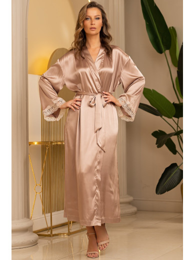Жіночий довгий шовковий халат Даніель 3879