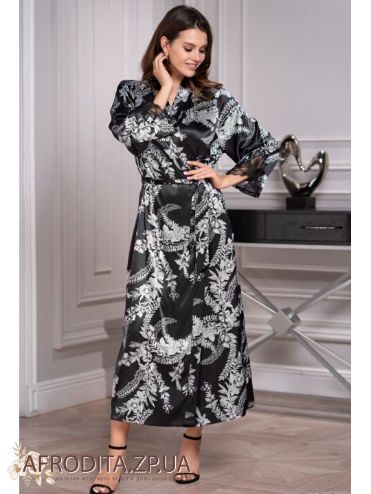 Жіночий довгий шовковий халат "Міріам" 3489