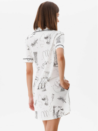 Короткий халат на ґудзиках 1695-15007