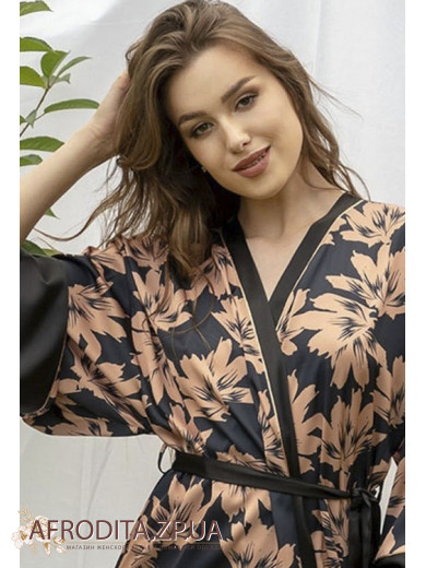 Довгий жіночий халат Shato 2305 black