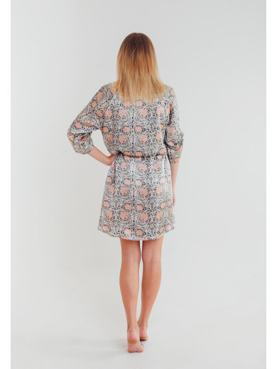 Шелковый халат на пуговицах "Диор" 15086