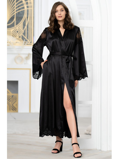 Довгий жіночий шовковий халат Аурелія 3899-1