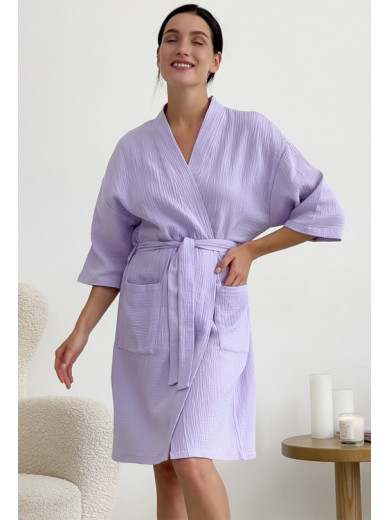Муслиновый халат лавандового цвета Cosy 82949