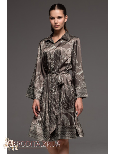 Жіночий шовковий халат на гудзиках Аїша 4327