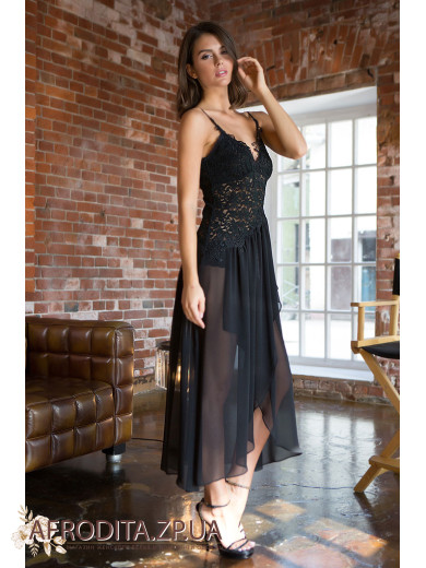 Женский пеньюар черный "Венера" 17305