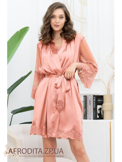 Жіночий шовковий халат Аурелія 3893