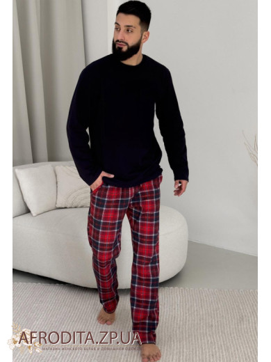Мужской комплект со штанами из байки Cosy 82606