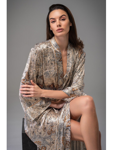 Довгий шовковий халат Лівія 4499