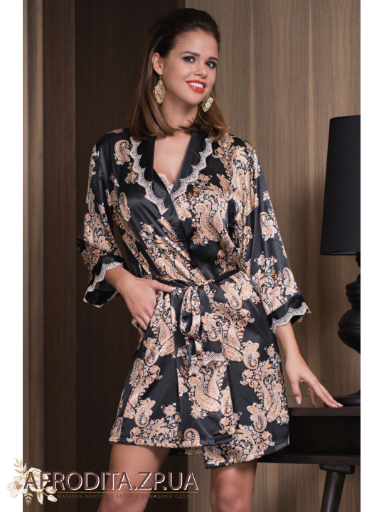 Женский шелковый халат "Голден Флауер" 3303