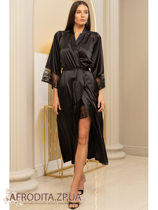 Женский длинный шелковый халат Багира 4439
