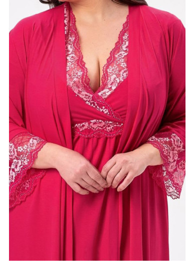  Жіночий халат із віскози Shato 2625/1 малиновий