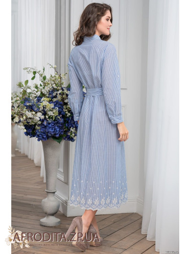 Довгий жіночий халат на гудзиках "Ніцца" 6714