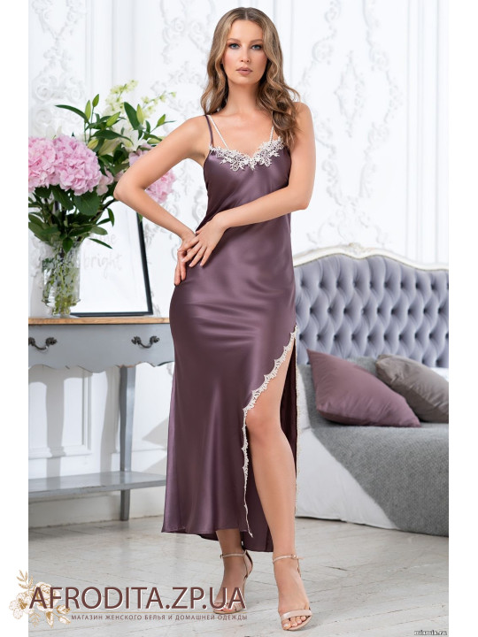 Длинная шелковая ночная сорочка Бриджит 3688 