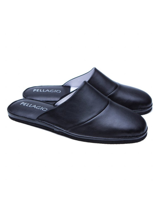 Комнатные тапочки из кожи Pellagio/Pazolini 721 черные