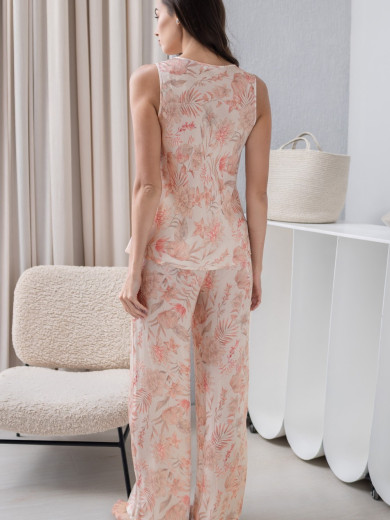 Піжама трійка з шовку зі штанами Моллі 1926