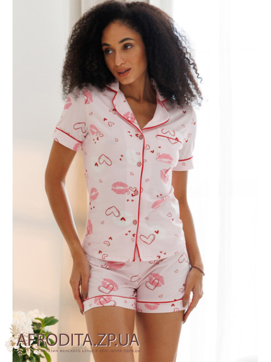 Пижама женская с шортами из хлопка Roksana 82691