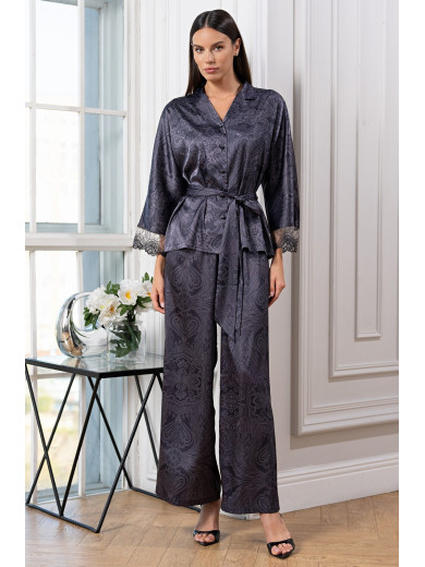 Женская шелковая пижама со штанами Алетта 4446