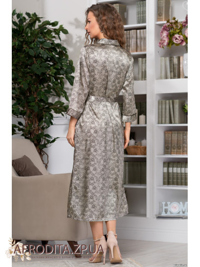 Довгий халат на гудзиках "Ажур" 8779