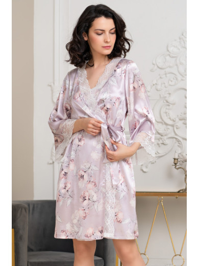 Жіночий шовковий халат Селін 3713